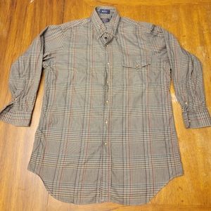 Vintage Kenneth Gordon Green Plaid Button Down Shirt- Size Medium